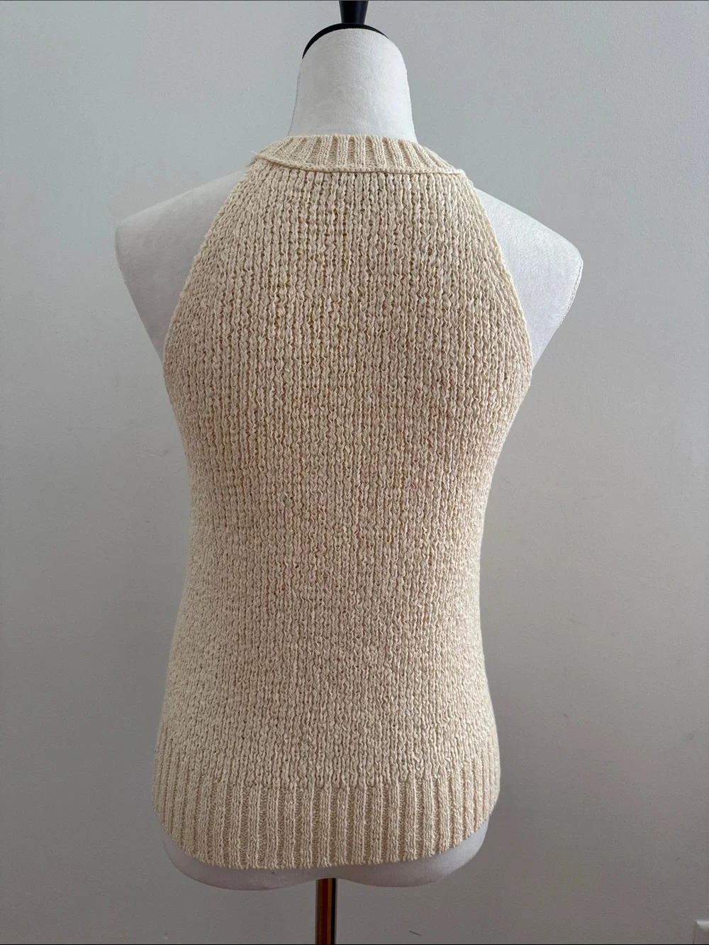 J. Crew Cream Ribbed Halter Knit Tank